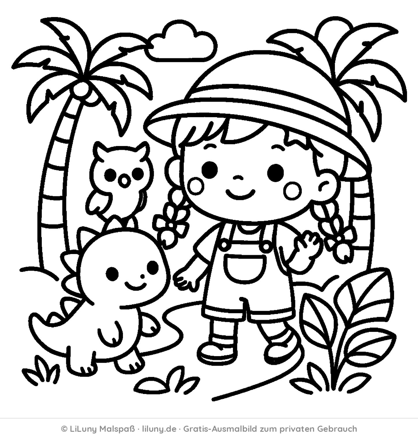 Dinosaurier-Ausmalbild 2 zum Ausdrucken